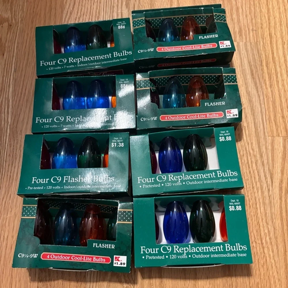 Vintage Home Holiday String Light Bulb Replacement C9 Flashing C9 1/4